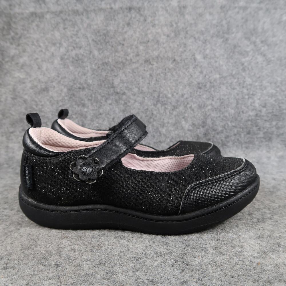 Stride Rite Shoes Kids 11 Girls Mary Jane Loafer Black Closed Toe Adjustable